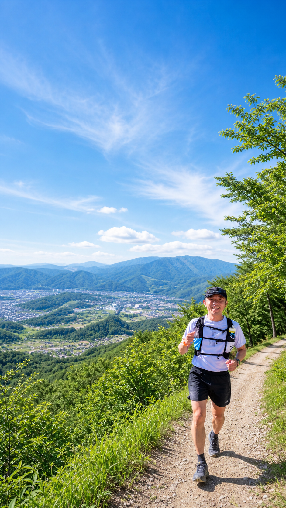秩父の山を走るランナー